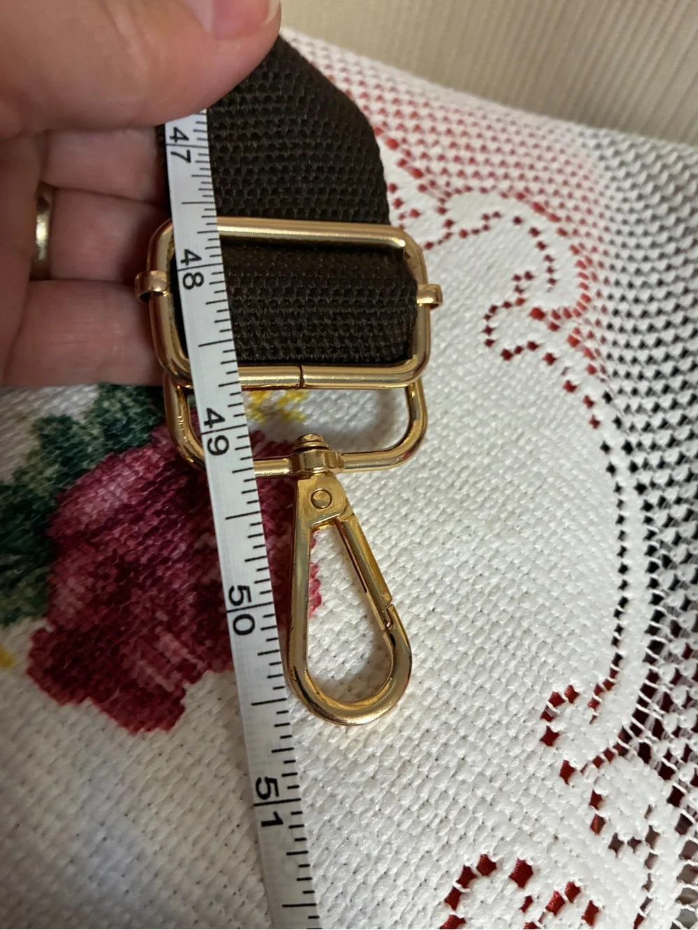 Adjustable Dark Brown Guitar bag Strap with Gold Hardware
